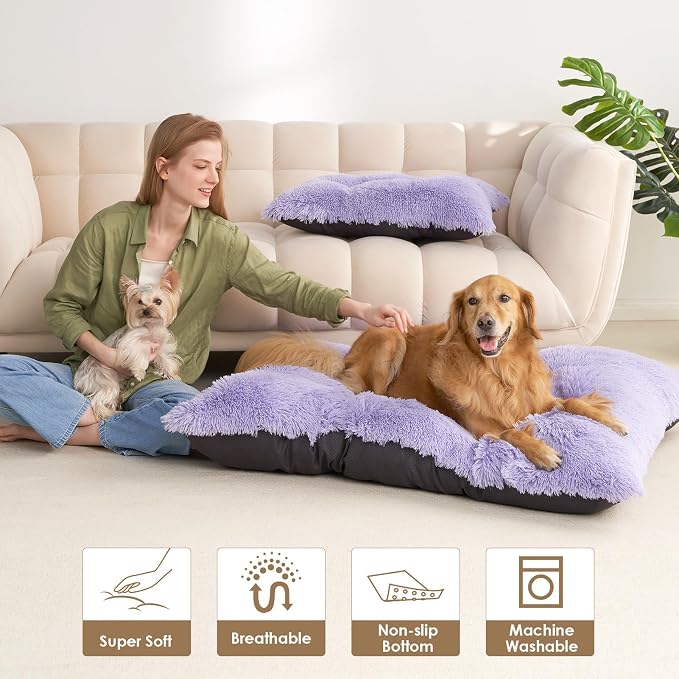 EHEYCIGA Fluffy Dog Crate Bed for Medium Dogs, Plush Faux Fur Crate Pad - Image 8