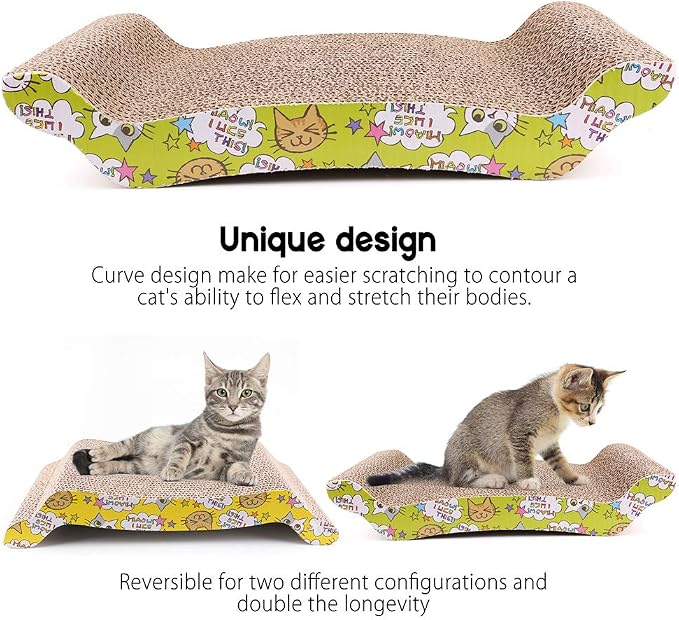 PrimePets Cat Scratching Board, 2 Pack Cat Scratcher Cardboard, Cat Scratch Pad - Image 3
