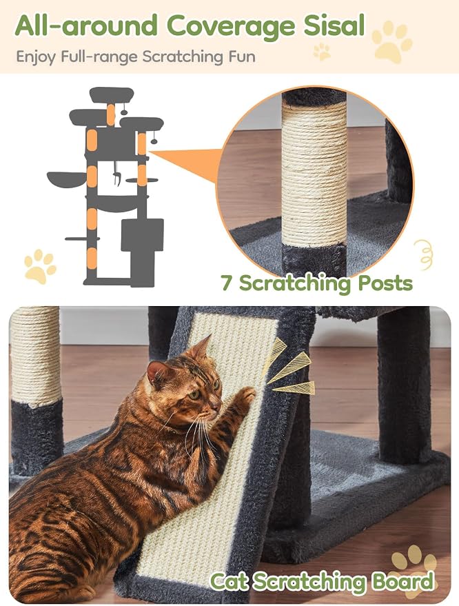 Taoqimiao 76-Inch Cat Tree XXL for Large Cats, Giant Cat Tower - Image 5