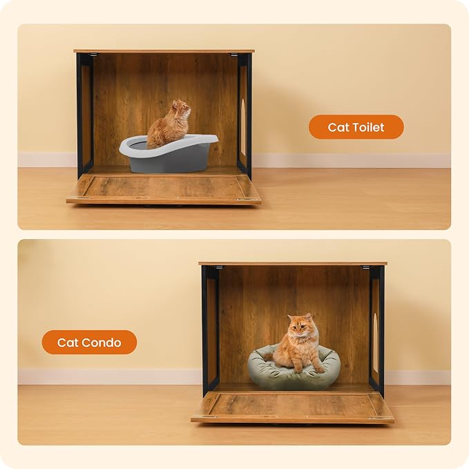 Dwanton Cat Litter Box Furniture Hidden, Cat Litter Box Enclosure, Reversible - Image 7