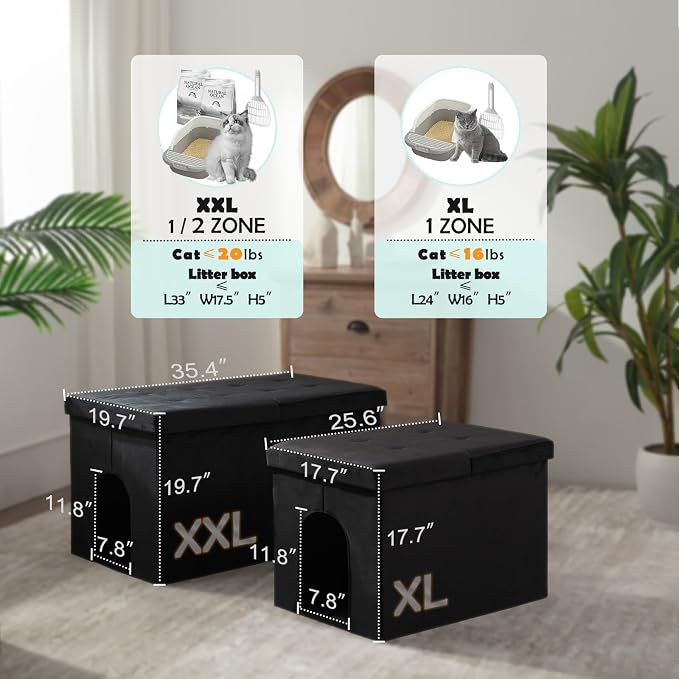 MEEXPAWS Cat Litter Box Enclosure Furniture Hidden Extra Large, Lift Design Lid - Image 6