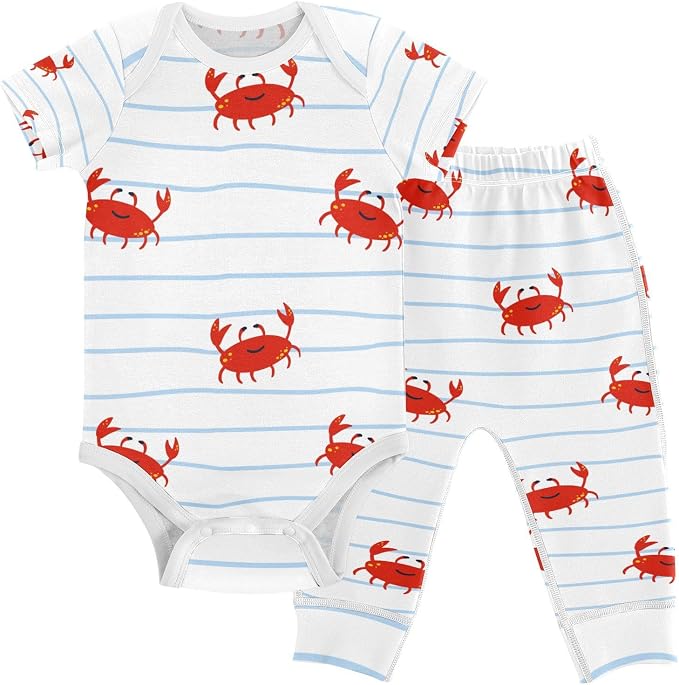 Baby Clothes Set Infant Bodysuits Pants Sets 0-24M by KICPOAY