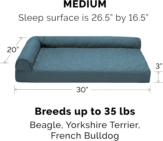 Furhaven Cooling Gel Dog Bed for Medium/Small Dogs w/ Removable Bolsters & - Image 2