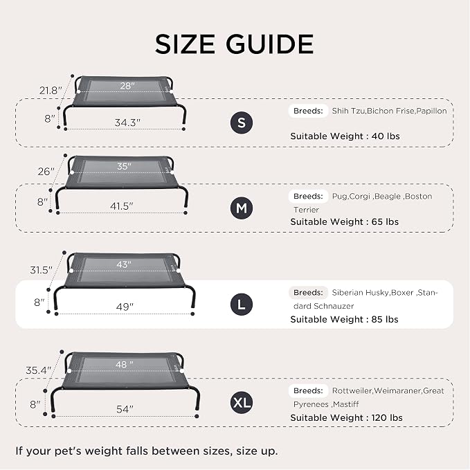 Bedsure Outdoor Elevated Dog Bed Large Sized Dog, Portable Indoor & Outdoor - Image 6