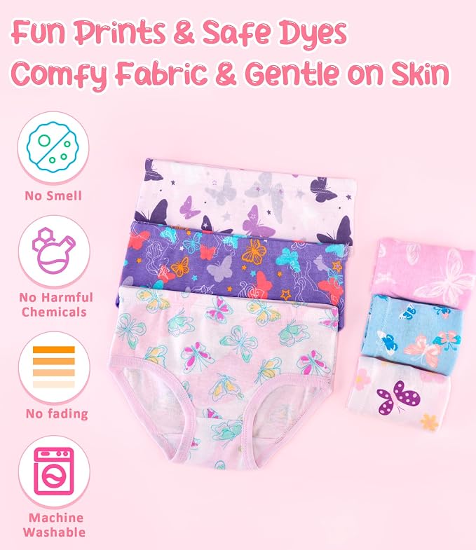 Girls and Toddlers 100% Cotton Underwear Tagless Soft Panties Size 2-3T - Image 6