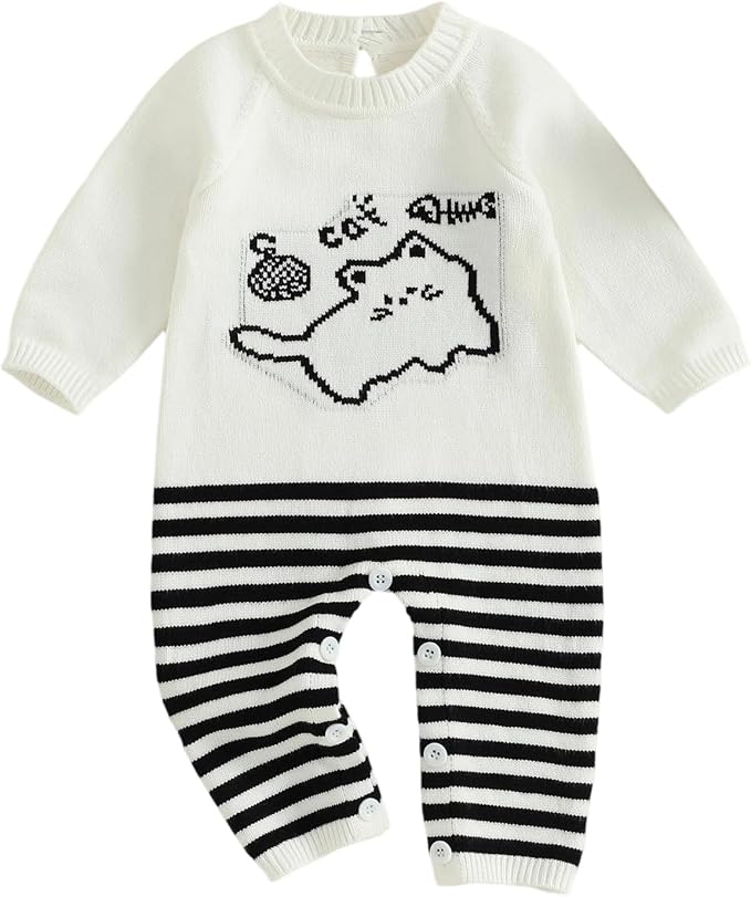 Baby Girl Fall Romper Knit Long Sleeve Jumpsuit Ribbed Ruffle Bodysuit Infant by Mialoley