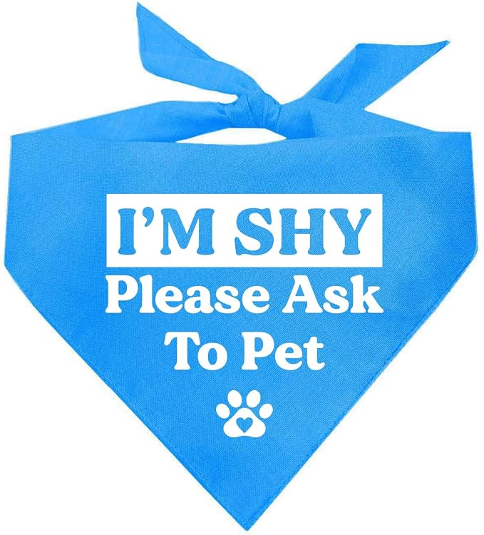 I'm Shy Please Ask to Pet Dog Bandana by TeesTails