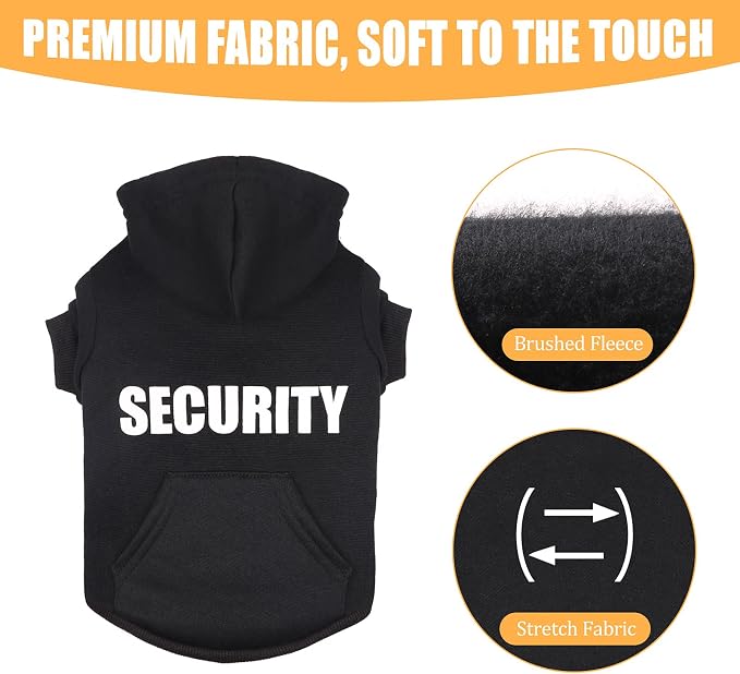 Dog Hoodie Security Dog Sweater Soft Brushed Fleece Pet Clothes Hoodie - Image 2
