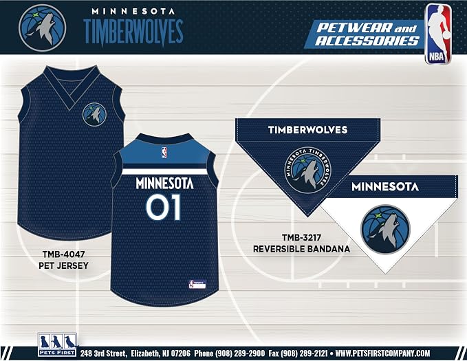 Pets First NBA Minnesota Timberwolves Dog Jersey, X-Large - Image 6