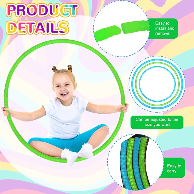 6 Pcs Exercise Hoop Detachable Fitness Rings Adjustable Plastic Toy Fitness - Image 3