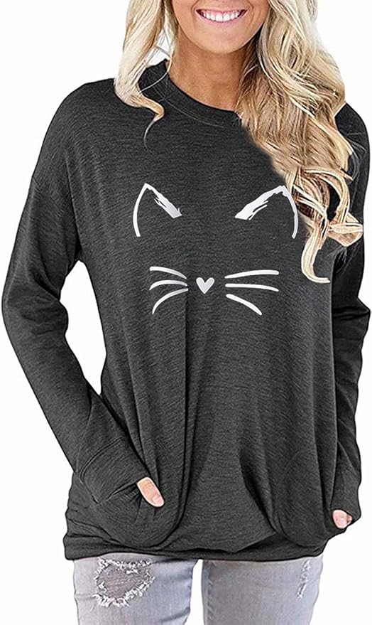 Akihoo Womens Casual Long Sleeve Tunic Tops Crew Neck Shirt Blouses by Akihoo