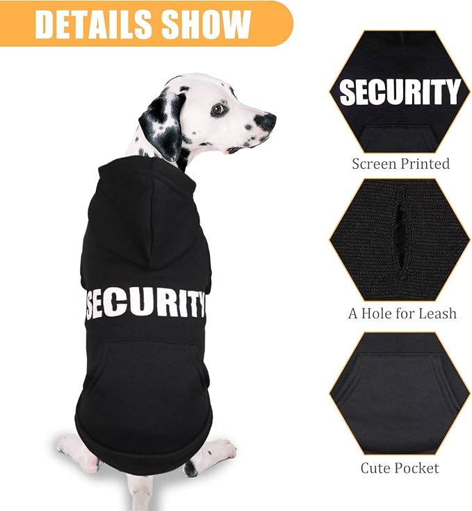 Dog Hoodie Security Dog Sweater Soft Brushed Fleece Clothes Hoodie Sweatshirt - Image 3