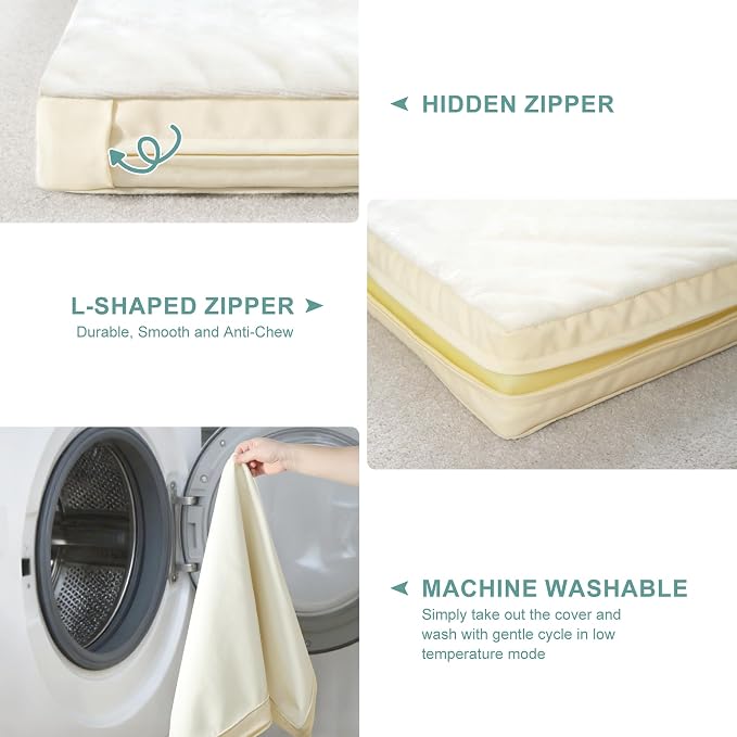 Vonabem Waterproof Small Dog Beds, Washable Crate Pad 24 inch, Orthopedic Foam - Image 3