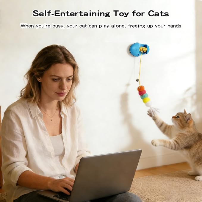 Puffluv Interactive Cat Toy for Indoor Cats, Automatic Electric Flying Bird - Image 3