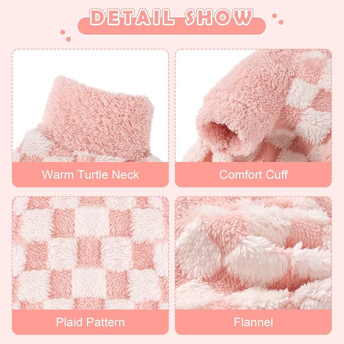 Sebaoyu Turtleneck Dog Pajamas for Small Dogs, Fleece Sweater Winter Cute Tiny - Image 4