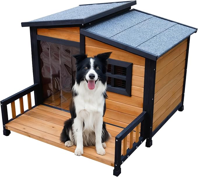 Large Dog House Outdoor Indoor for Small Medium Large Dog, Wood Insulated Dog - Image 7