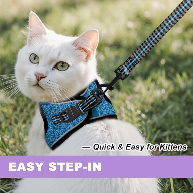 Cat Harness and Leash Set, Escape Proof Kitten Harness, Step in Adjustable Soft - Image 9