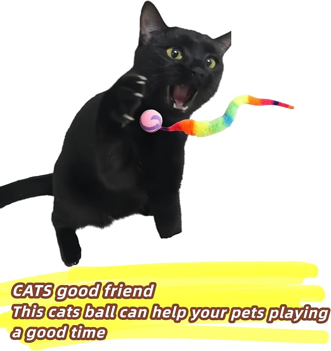 6 Pack Rainbow Cat Wand Toys - Image 6
