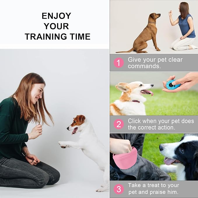 Left&Right Dog Clicker Training Kit, Silicone Dog Training Treat Pouch and Dog - Image 7