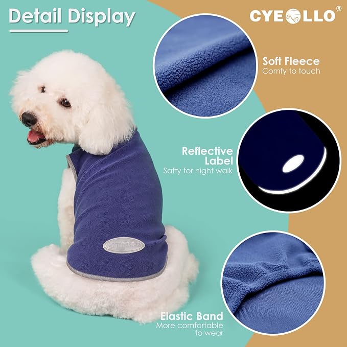 cyeollo 2 Pack Dog Fleece Sweater Stretchy Sweatshirt Pullover Dog Vest - Image 8