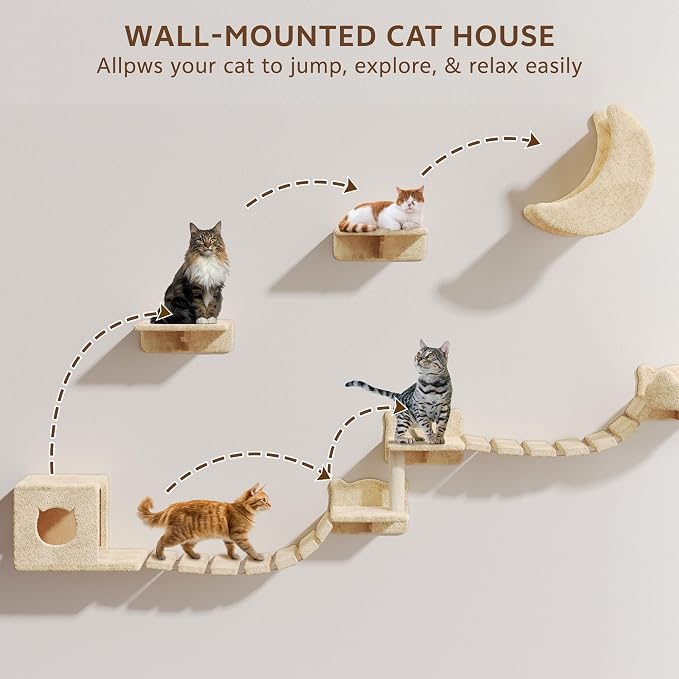 Cat Wall Shelves, Wall Mounted Cat Shelf Furniture - Image 5
