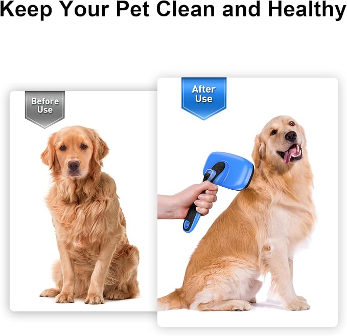 Self Cleaning Slicker Brush for Dog, Skin Friendly Shedding & Grooming Tool for - Image 4