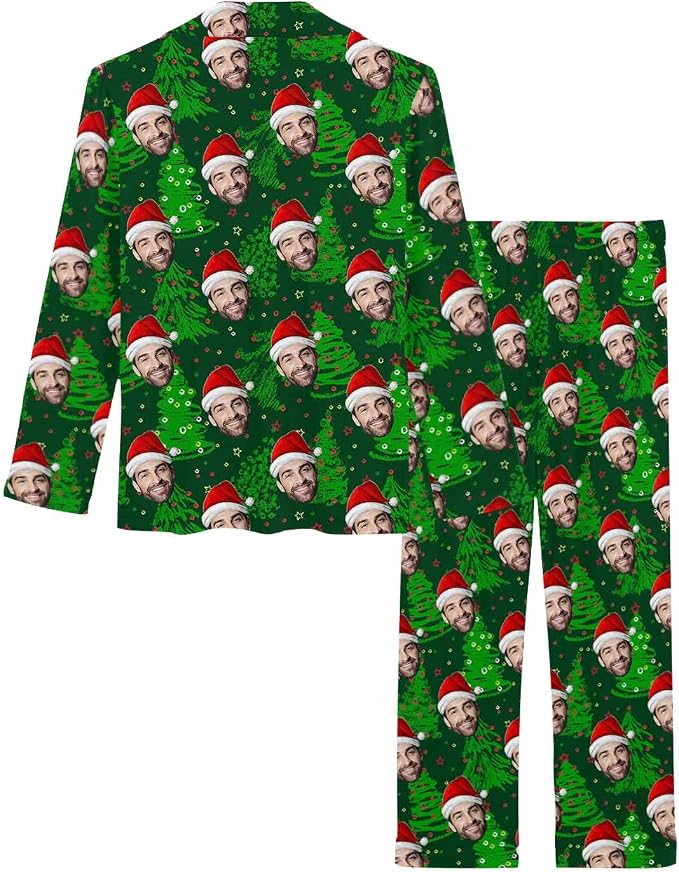 MyPupSocks Custom Face Pajamas for Women Set, Personalized Photo Long Sleepwear - Image 4