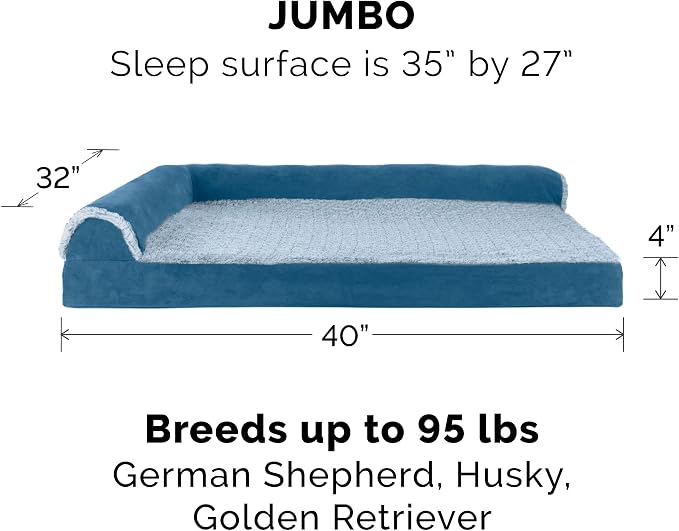 Furhaven Cooling Gel Dog Bed for Large Dogs w/ Removable Bolsters & Washable - Image 2