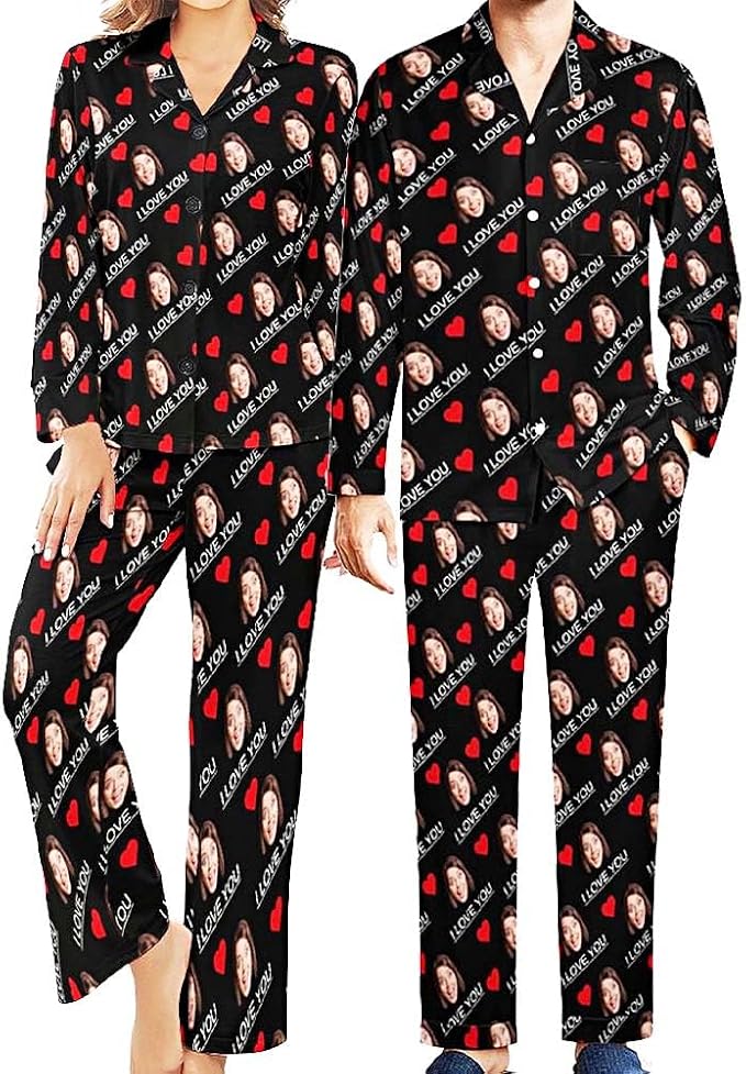 Custom Face Pajamas for Women Men, Personalized Dog Cat Pet Pajamas Set by Unknown
