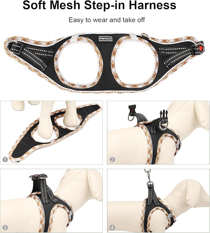 Mercano Soft Mesh Dog Harness and Leash Set, No-Chock Step-in Reflective - Image 4