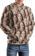 Artsadd Custom Face Unisex athletic Pockets Sweatshirt Loose Hoodie Custom by Artsadd