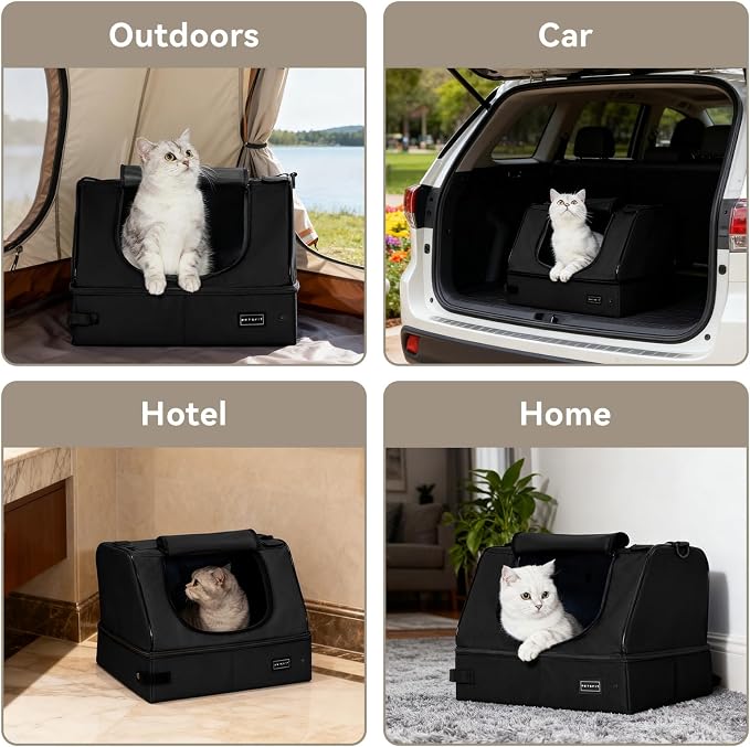 PETSFIT Portable Travel Cat Litter Box – Collapsible, 2-Layer Leak-Proof - Image 6