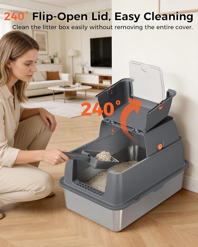 GTPLAYER Player XXL Stainless Steel Cat Litter Box - Image 7