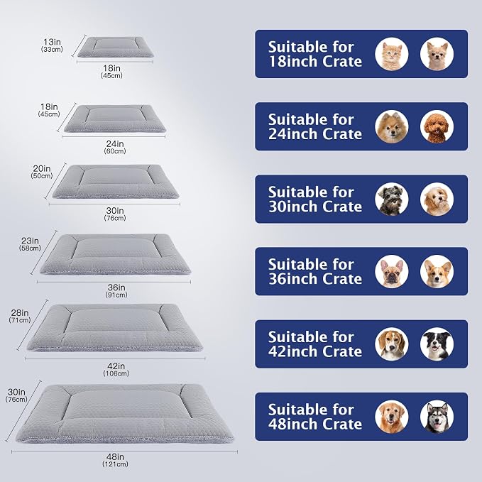 Dog Bed Mat, Crate Pad Reversible, Soft Kennel Pad, Washable Dog Crate Mat - Image 3