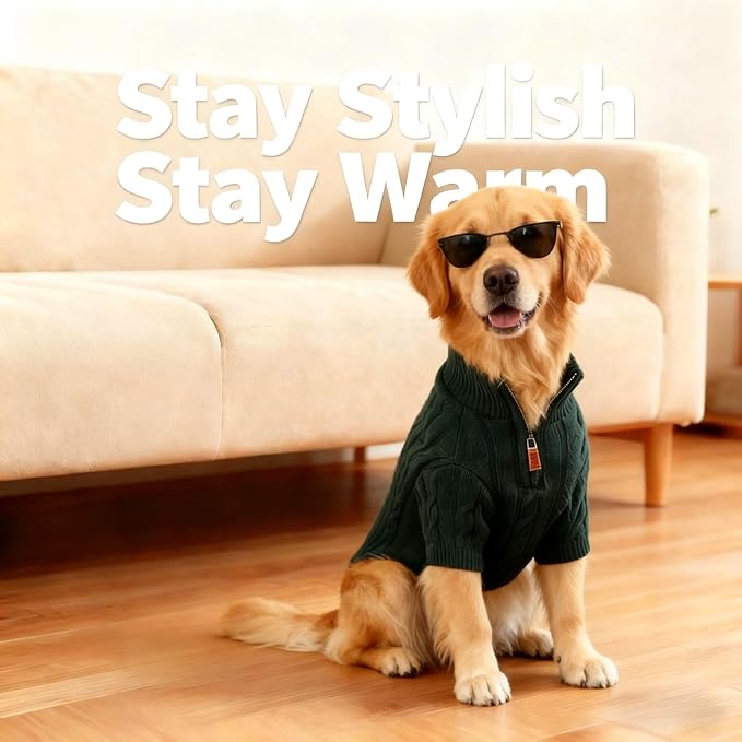 Small/Medium Dog Sweater, Warm Dog Winter Coat w/Sleeves, Comfortable High Neck - Image 2