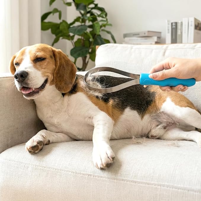 ZENFUN 6 Pc Dual-Sided Dog Shedding Blade, Stainless Steel Grooming Tool - Image 8