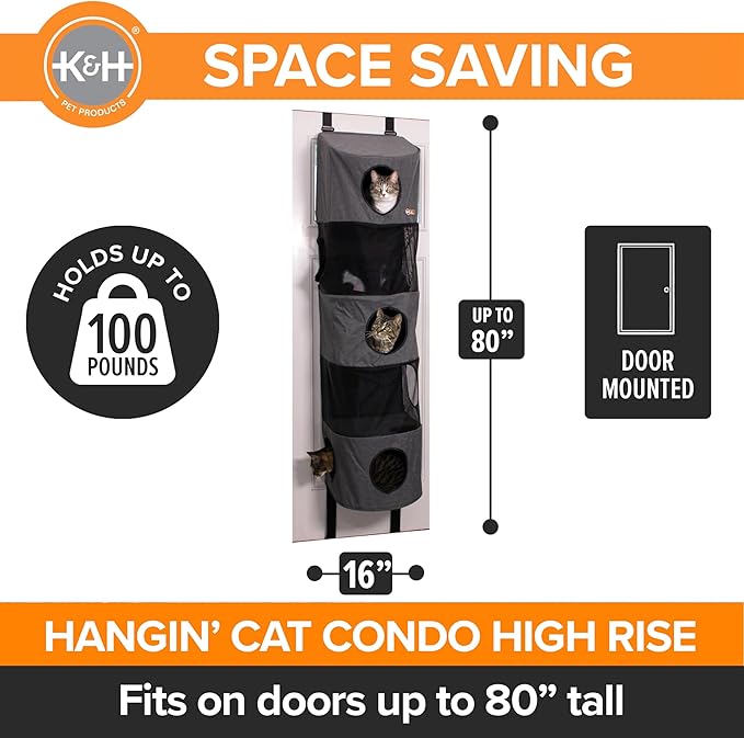 K&H Pet Products Hangin Cat Tree Condo 5 Level Door Mounted Cat Furniture - Image 4