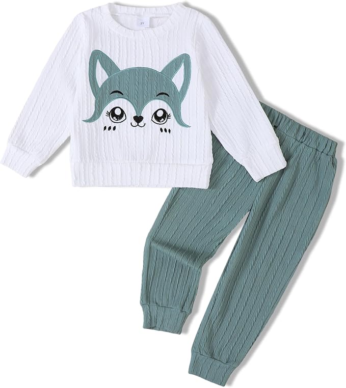 Jecson Toddler Girl Fall Clothes: Soft Outfits Set Embroidered Knit Top & by WarmthLoveinStitches