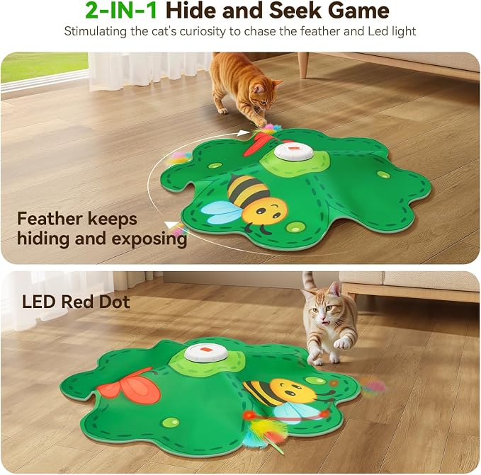 FEELNEEDY Rechargeable Cat Toys, 2 in 1 Hide and Seek Game Interactive Cat Toy - Image 2