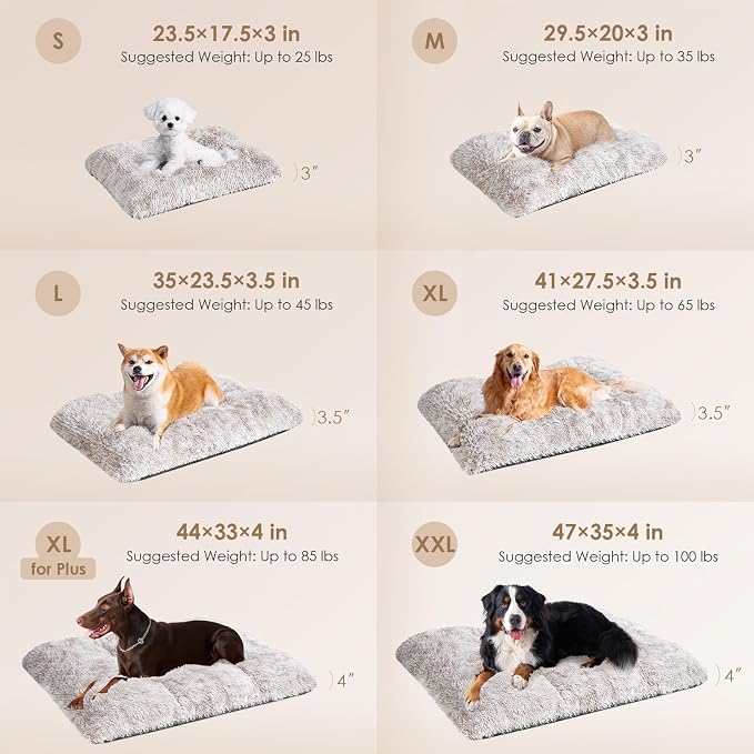 EHEYCIGA Fluffy Dog Crate Bed for Small Dogs, Plush Faux Fur Crate Pad - Image 2