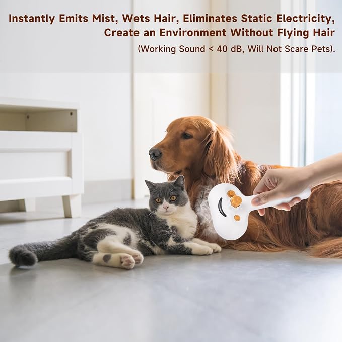 Pet Steam Brush for Dog & Cat – 3-in-1 Spray Hair Removal Comb – Steam for - Image 8
