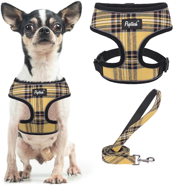 PUPTECK Soft Mesh Dog Harness and Leash Set Pet Puppy Cat Comfort Padded Vest by PUPTECK