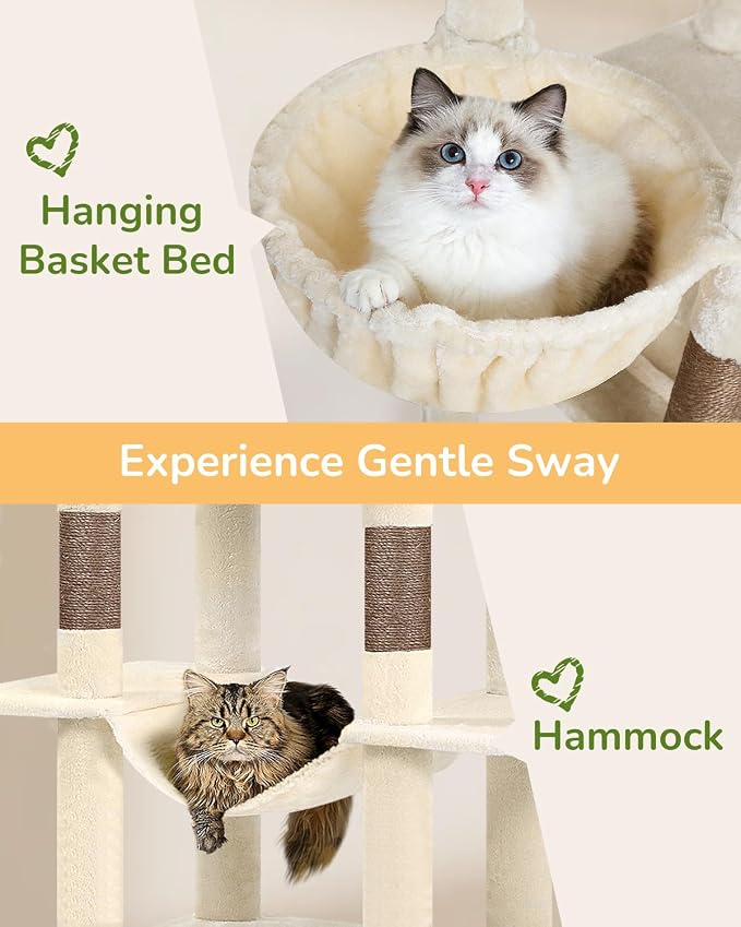 Globlazer Heavy Duty Cat Tree Tower 80in Tall Extra Large Cat Tree Tower - Image 5