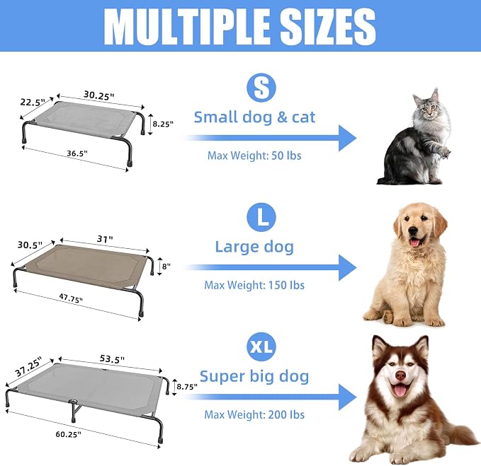 Simple Trending Raised Dog Bed for Small Dogs, Waterproof Elevated Dog Cot - Image 7