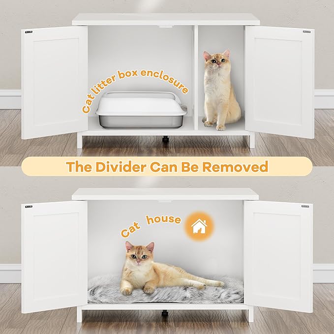 Shintenchi Cat Littler Box Enclosure, Litter Box Furniture Hidden - Image 3