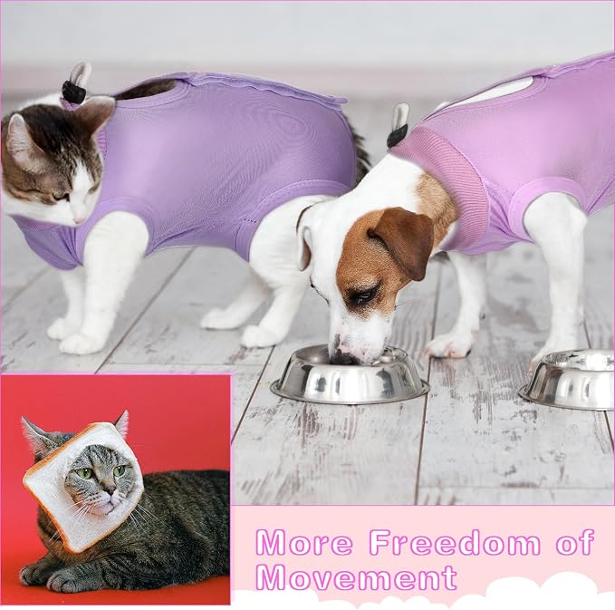 Nuanchu 3 Pieces Cat Recovery Suit Kitten Recovery Suit E-Collar Alternative - Image 4