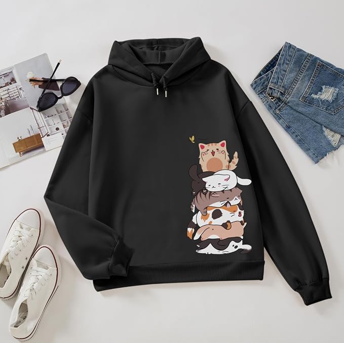Tuislay Cute Cat Graphic Hoodies - Image 4