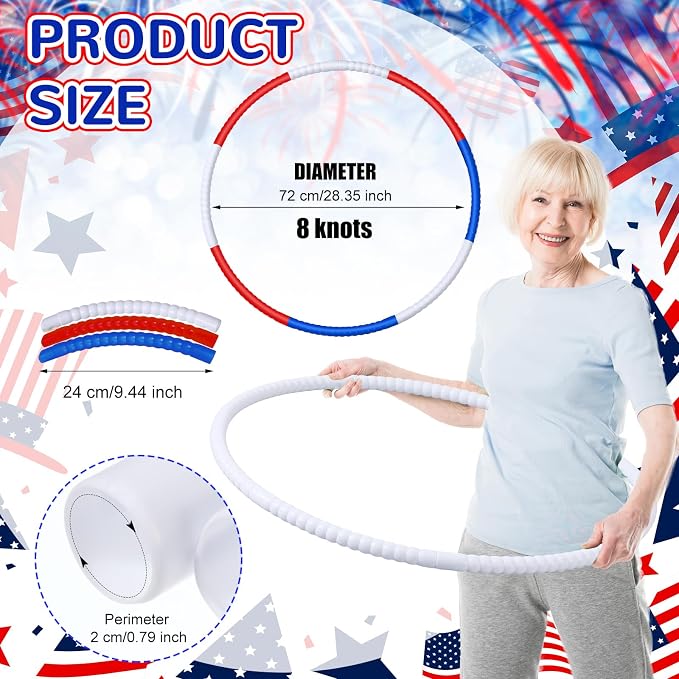 Sratte 12 Pcs Toy Hoop for Kid Detachable Adjustable Toy Hoop Colored Hoop - Image 4