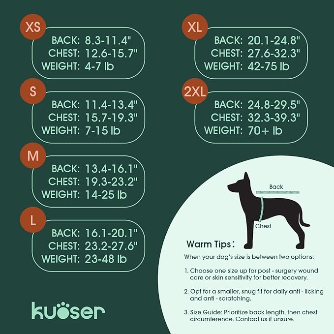 Kuoser Recovery Suit for Dogs Cats After Surgery, Professional Pet Recovery - Image 2