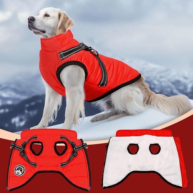 PETCARE Winter Dog Coat with Harness Built in Waterproof Dog Jackets Warm Pet - Image 6